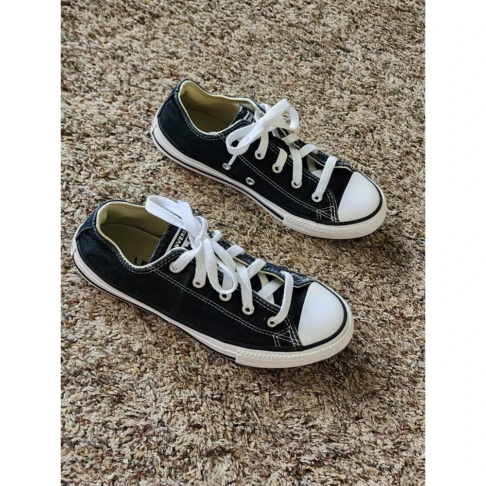 Converse Kids Chuck Taylor All Star Low Top Black Canvas Size 2.5 3J128